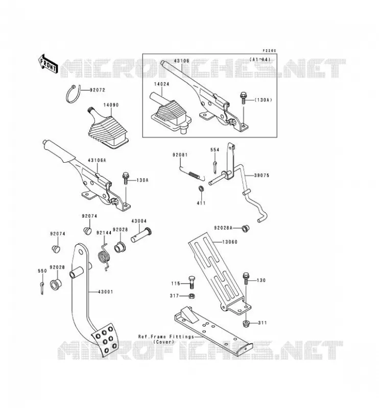 PEDALE DE FREIN Kawasaki SSV 620 no_year MULE 2510  KAF620-A1