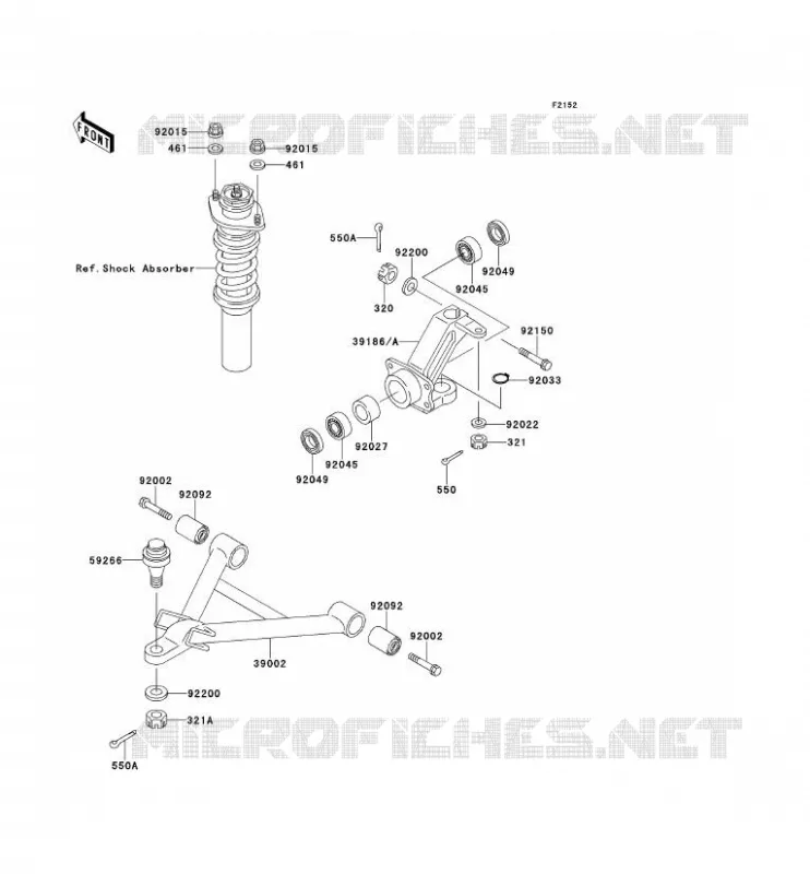 AMORTISSEUR AVANT Kawasaki SSV 620 no_year MULE 2510  KAF620-A1