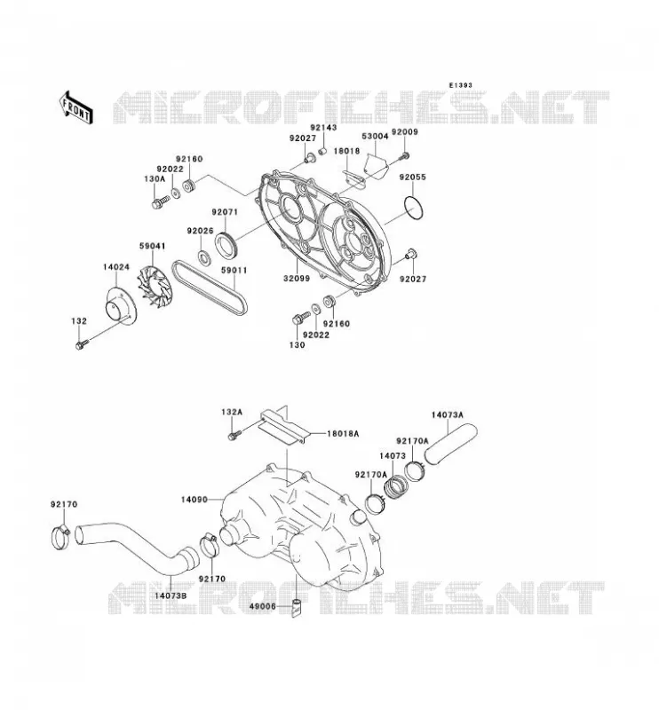 COUVERCLE CONVERTISSEUR/COURROIE Kawasaki SSV 620 no_year MULE 2510  KAF620-A1