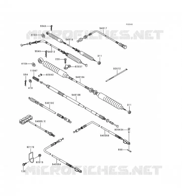CABLES Kawasaki SSV 620 no_year MULE 2510  KAF620-A3