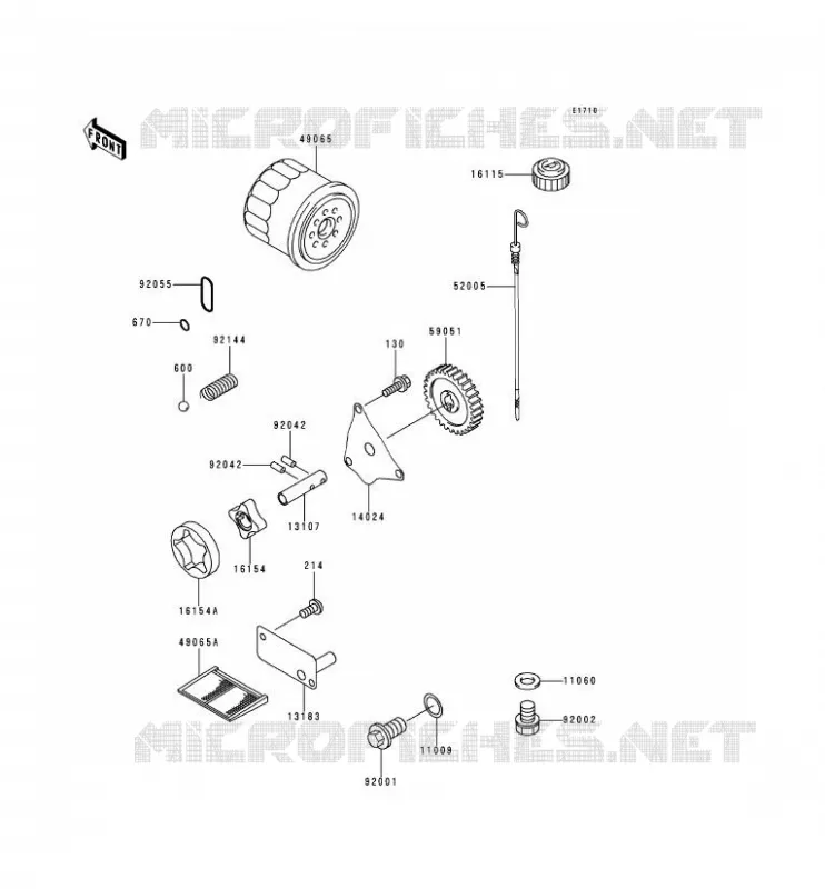 POMPE A HUILE Kawasaki SSV 620 no_year MULE 2510  KAF620-A5