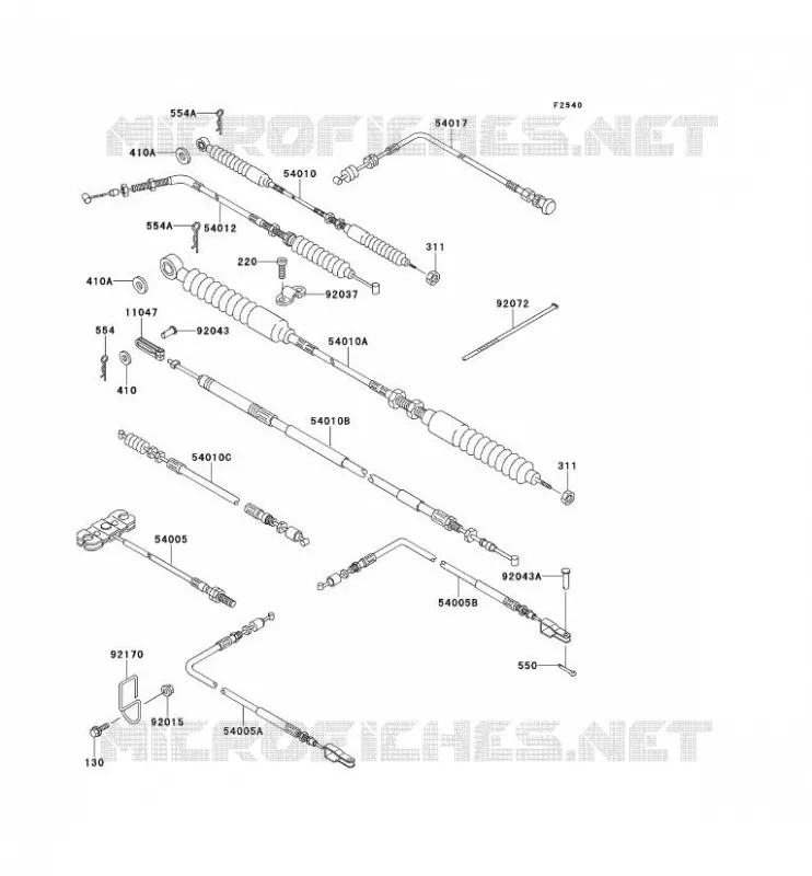 CABLES Kawasaki SSV 620 no_year MULE 2510  KAF620-A6
