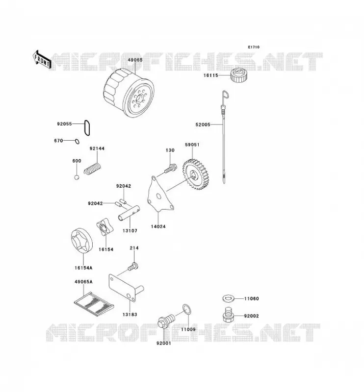 POMPE A HUILE/FILTRE &Agrave; HUILE Kawasaki SSV 620 no_year MULE 2520  KAF620-B1