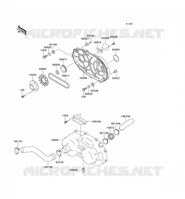 COUVERCLE CONVERTISSEUR/COURROIE Kawasaki SSV 620 no_year MULE 2520  KAF620-B2