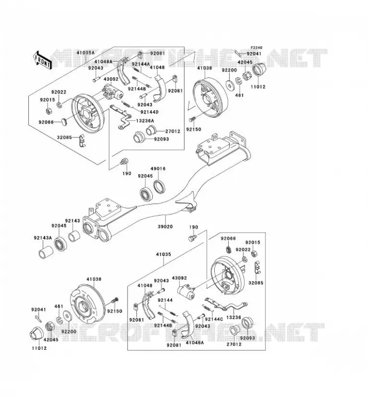MOYEU ARRIERE/FREIN Kawasaki SSV 620 no_year MULE 2520  KAF620-B2