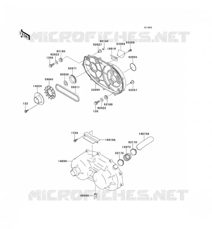 COUVERCLE CONVERTISSEUR/COURROIE Kawasaki SSV 620 no_year MULE 2520  KAF620-B6
