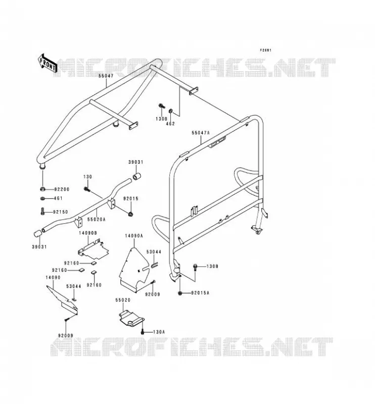 PROTECTION/CHASSIS CAB Kawasaki SSV 620 1995 MULE 2500  KAF620-C1