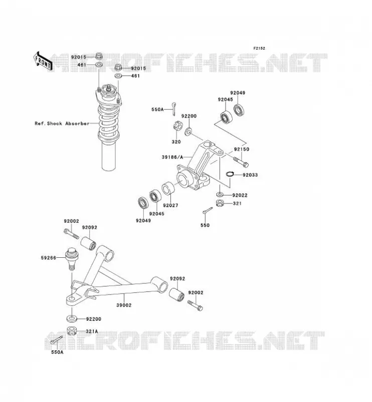 AMORTISSEUR AVANT Kawasaki SSV 620 no_year MULE 2500  KAF620-C1