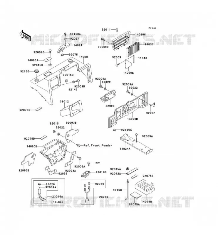 PIECE DE CADRE (COUVERTURE) Kawasaki SSV 620 no_year MULE 2500  KAF620-C1