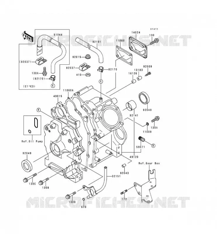CARTER MOTEUR(S) Kawasaki SSV 620 1996 MULE 2500  KAF620-C2