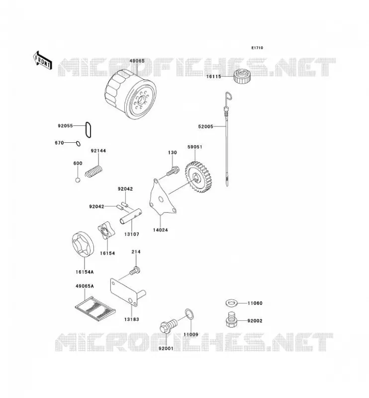 POMPE A HUILE/FILTRE &Agrave; HUILE Kawasaki SSV 620 no_year MULE 2500  KAF620-C2