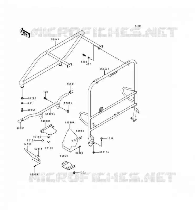 PROTECTION/CHASSIS CAB Kawasaki SSV 620 1997 MULE 2500  KAF620-C3