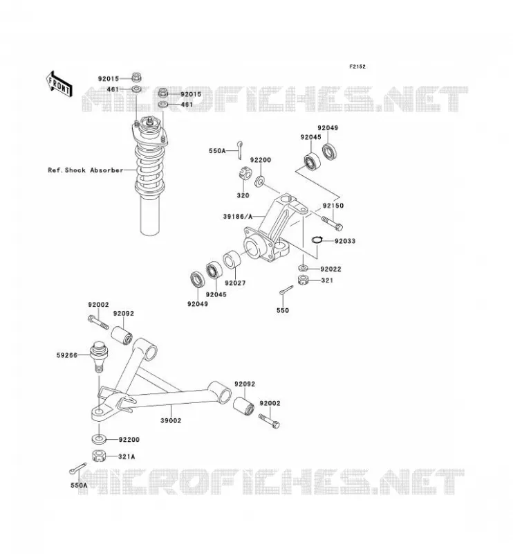 AMORTISSEUR AVANT Kawasaki SSV 620 no_year MULE 2500  KAF620-C3