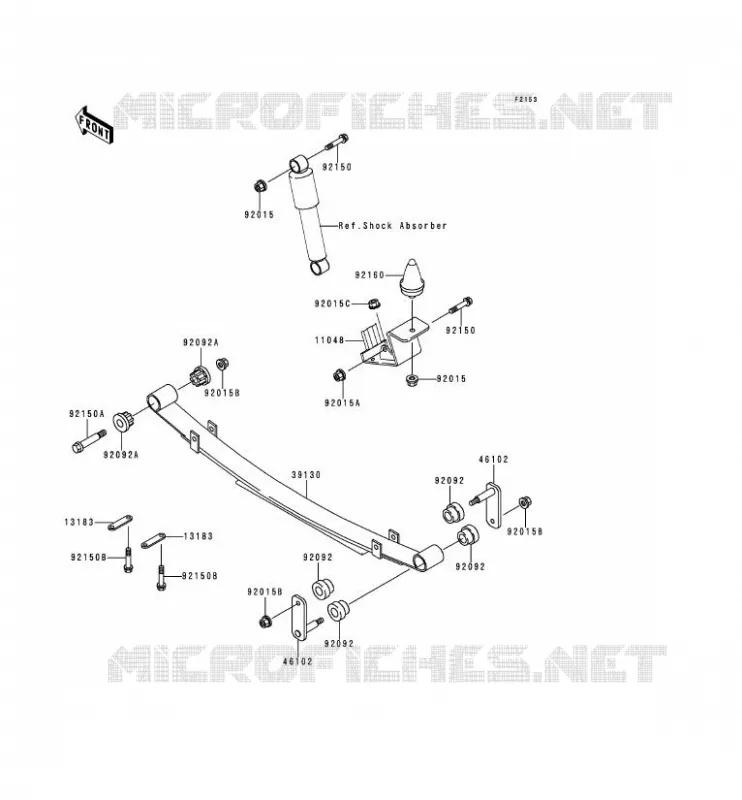 SUSPENSION ARRI&Egrave;RE Kawasaki SSV 620 1999 MULE 2500  KAF620-C5