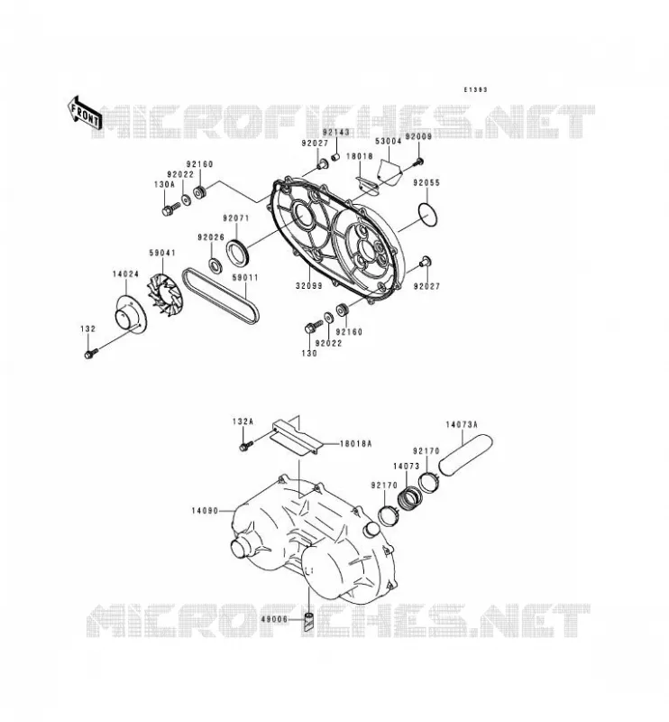 COUVERCLE CONVERTISSEUR/COURROIE Kawasaki SSV 620 2000 MULE 2500  KAF620-C6
