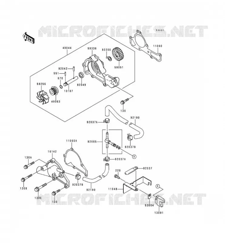 POMPE &Agrave; EAU Kawasaki SSV 620 2000 MULE 2500  KAF620-C6