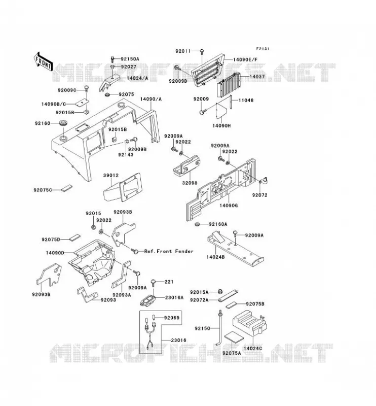 PIECE DE CADRE (COUVERTURE) Kawasaki SSV 620 no_year MULE 2500  KAF620-C6