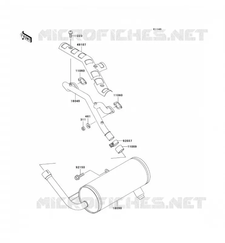 &Eacute;CHAPPEMENT Kawasaki SSV 620 no_year MULE 2500E  KAF620-D1