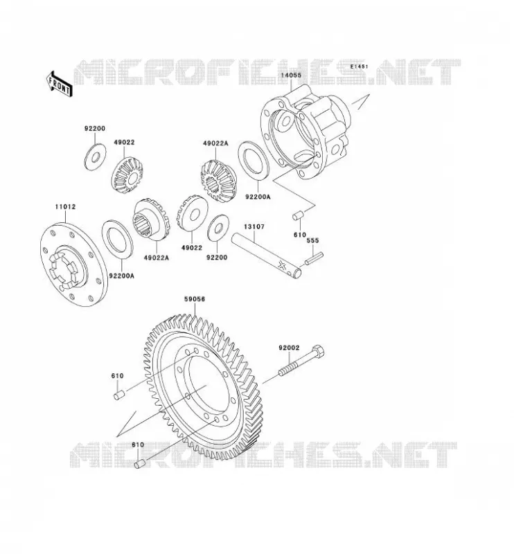 DIFFERENTIEL Kawasaki SSV 620 2002 MULE 3010 4X4  KAF620-E2