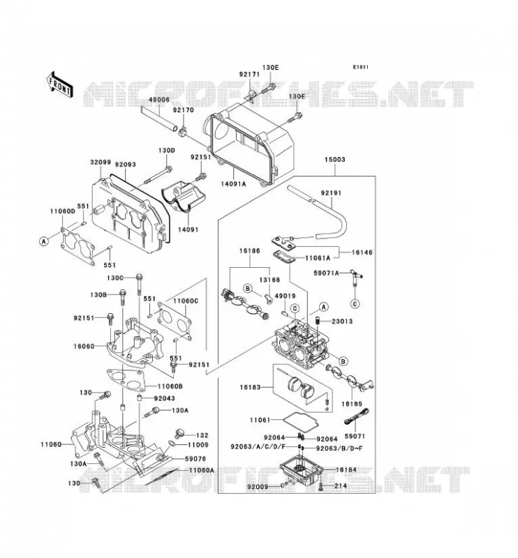 CARBURATEUR Kawasaki SSV 620 no_year MULE 3010 4X4  KAF620-E2