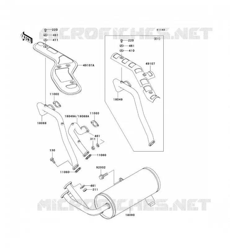 &Eacute;CHAPPEMENT Kawasaki SSV 620 no_year MULE 3010 4X4  KAF620-E2