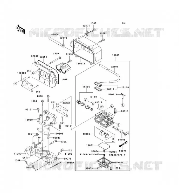 CARBURATEUR Kawasaki SSV 620 2004 MULE 3010 4X4  KAF620-E4