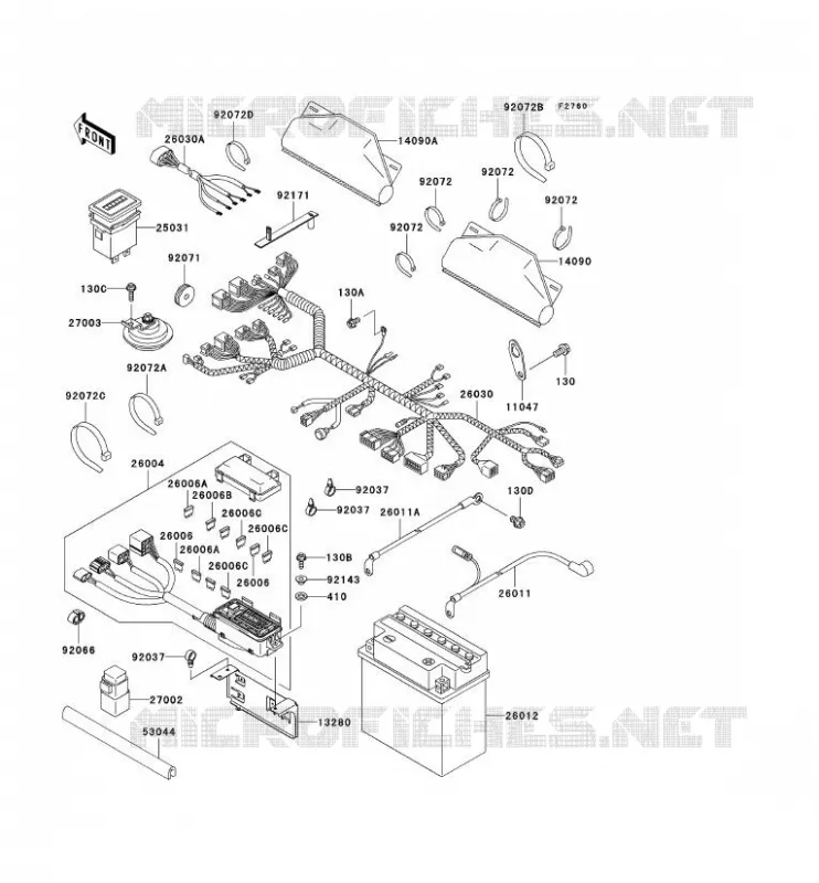 CHASSIS EQUIPMENT ELECTRIQUE Kawasaki SSV 620 2004 MULE 3010 4X4  KAF620-E4