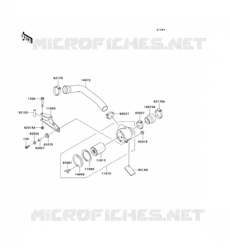FILTRE A AIR - CONVERTISSEUR Kawasaki SSV 620 2004 MULE 3010 4X4  KAF620-E4