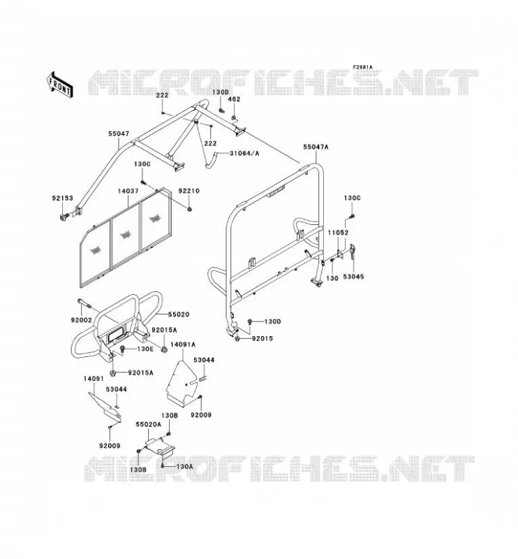 PROTECTION/CHASSIS CAB Kawasaki SSV 620 2005 MULE 3010 4X4  KAF620-E5