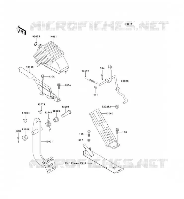 PEDALE DE FREIN Kawasaki SSV 620 2006 MULE 3010 4X4  KAF620E6F
