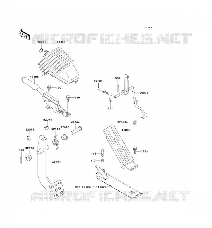 PEDALE DE FREIN/LEVIER ACCELERATEUR Kawasaki SSV 620 2007 MULE 3010 4X4  KAF620E7F