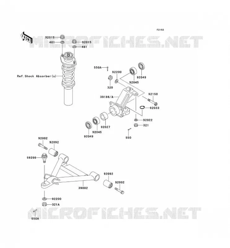 AMORTISSEUR AVANT Kawasaki SSV 620 no_year MULE 3000  KAF620-G1