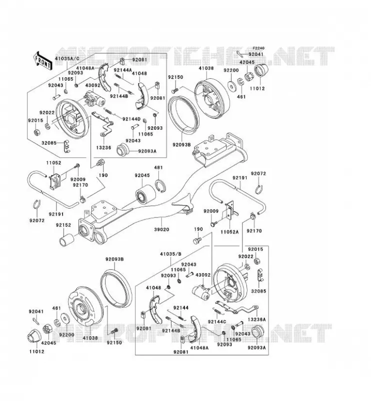 MOYEU ARRIERE/FREIN Kawasaki SSV 620 no_year MULE 3000  KAF620-G1