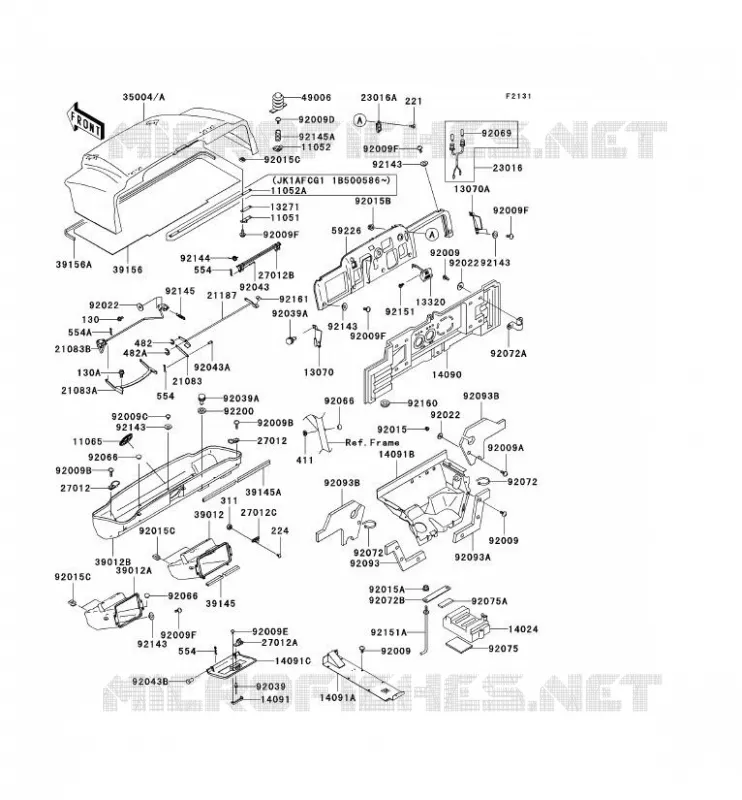 PIECE DE CADRE (COUVERTURE) Kawasaki SSV 620 no_year MULE 3000  KAF620-G1
