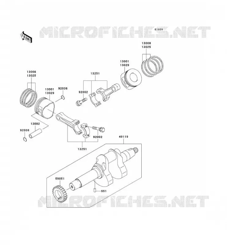 VILEBREQUIN/PISTON Kawasaki SSV 620 no_year MULE 3000  KAF620-G2