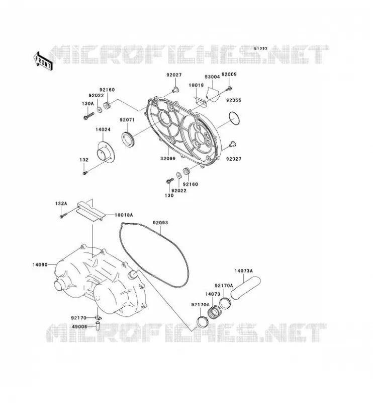 COUVERCLE CONVERTISSEUR/COURROIE Kawasaki SSV 620 2005 MULE 3000  KAF620-G5