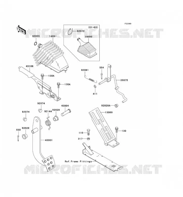 PEDALE DE FREIN Kawasaki SSV 620 2005 MULE 3000  KAF620-G5