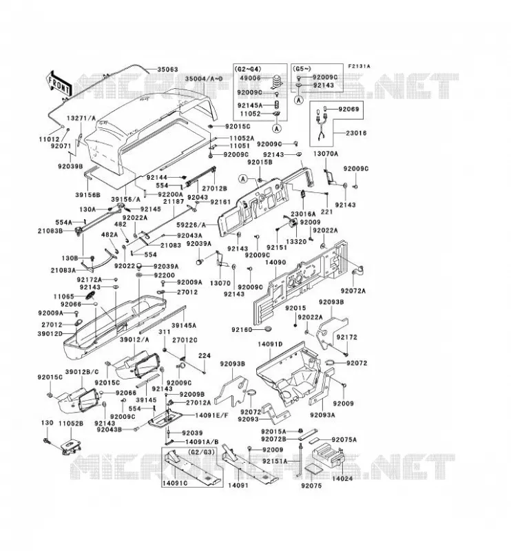 PIECE DE CADRE (COUVERTURE) Kawasaki SSV 620 no_year MULE 3000  KAF620-G5