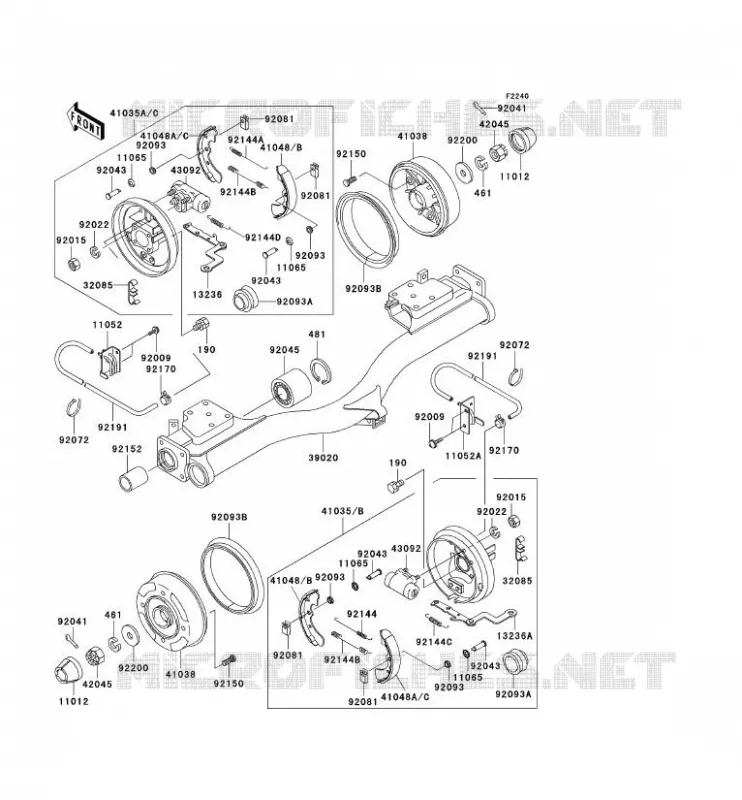 MOYEU ARRIERE/FREIN Kawasaki SSV 620 2006 MULE 3000  KAF620G6F