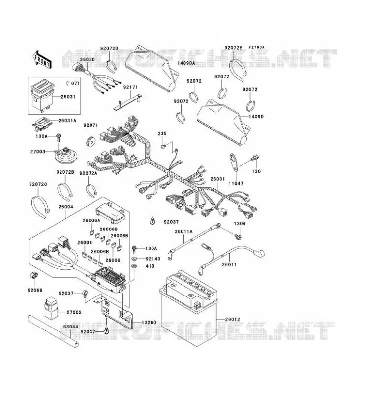 CHASSIS EQUIPMENT ELECTRIQUE Kawasaki SSV 620 2007 MULE 3000  KAF620G7F