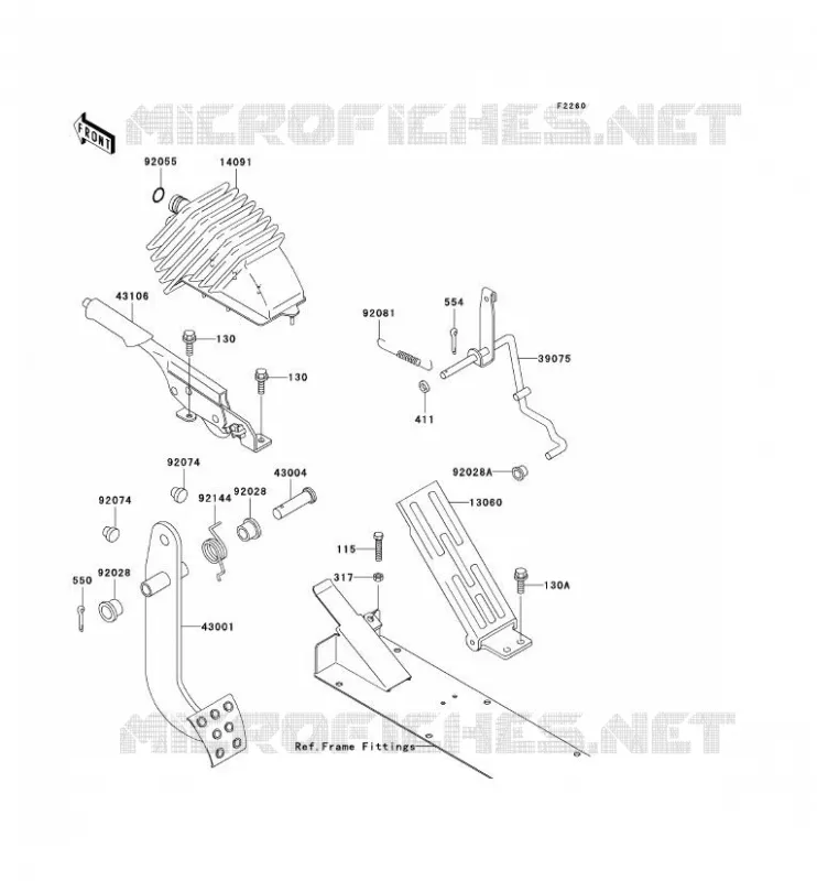PEDALE DE FREIN/LEVIER ACCELERATEUR Kawasaki SSV 620 2007 MULE 3000  KAF620G7F