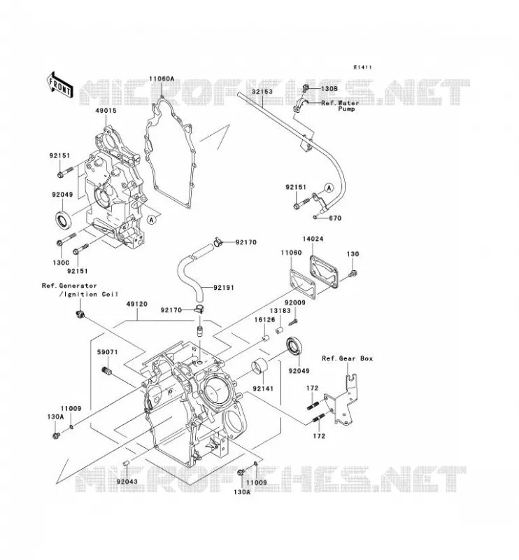 CARTER MOTEUR(S) Kawasaki SSV 620 2007 MULE 3000  KAF620G7F