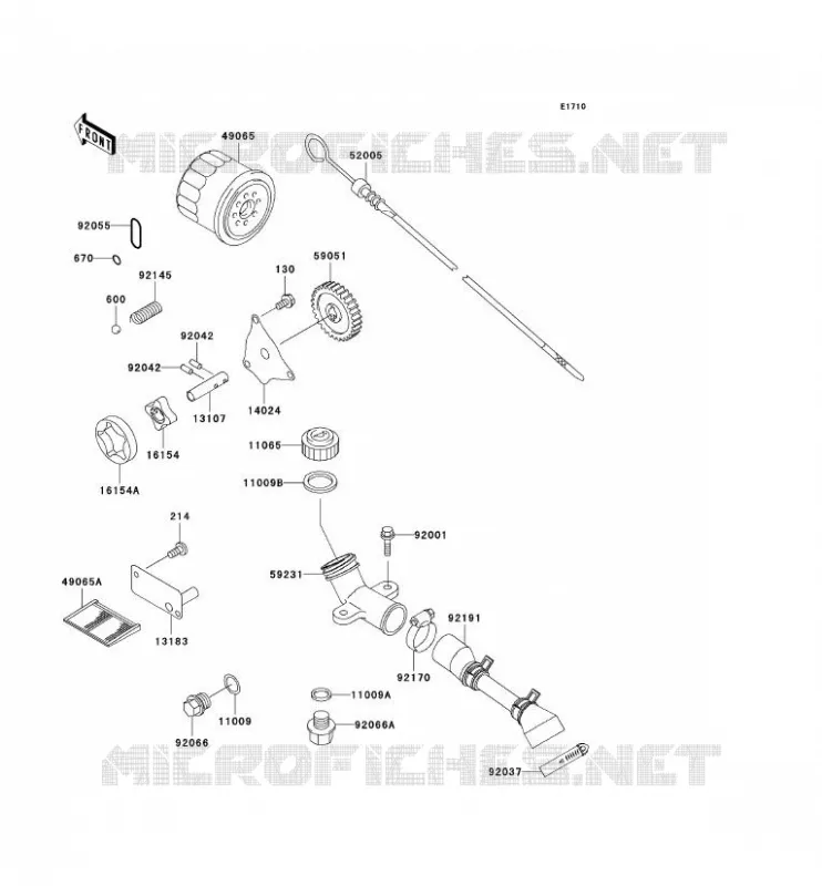 POMPE A HUILE/FILTRE &Agrave; HUILE Kawasaki SSV 620 2008 MULE 3000  KAF620G8F