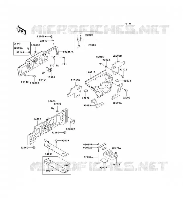 PIECE DE CADRE (COUVERTURE) Kawasaki SSV 620 no_year MULE 3010 4X4  KAF620-H3
