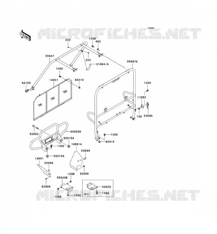 PROTECTION/CHASSIS CAB Kawasaki SSV 620 no_year MULE 3010 4X4  KAF620-H3