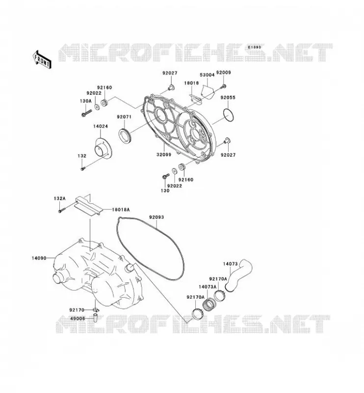 COUVERCLE CONVERTISSEUR Kawasaki SSV 620 2007 MULE 3010 4X4  KAF620H7F