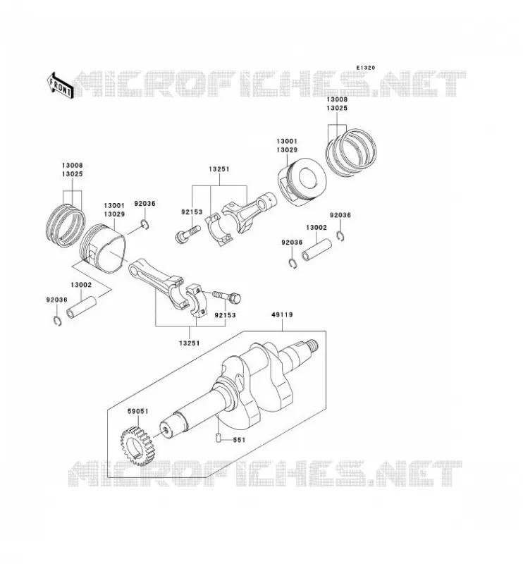 VILEBREQUIN/PISTON Kawasaki SSV 620 2007 MULE 3010 4X4  KAF620H7F