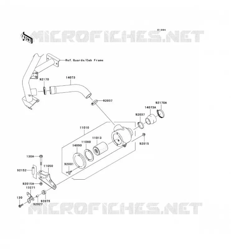 FILTRE A AIR - CONVERTISSEUR Kawasaki SSV 620 2005 MULE 3010 TRANS 4X4  KAF620-J1