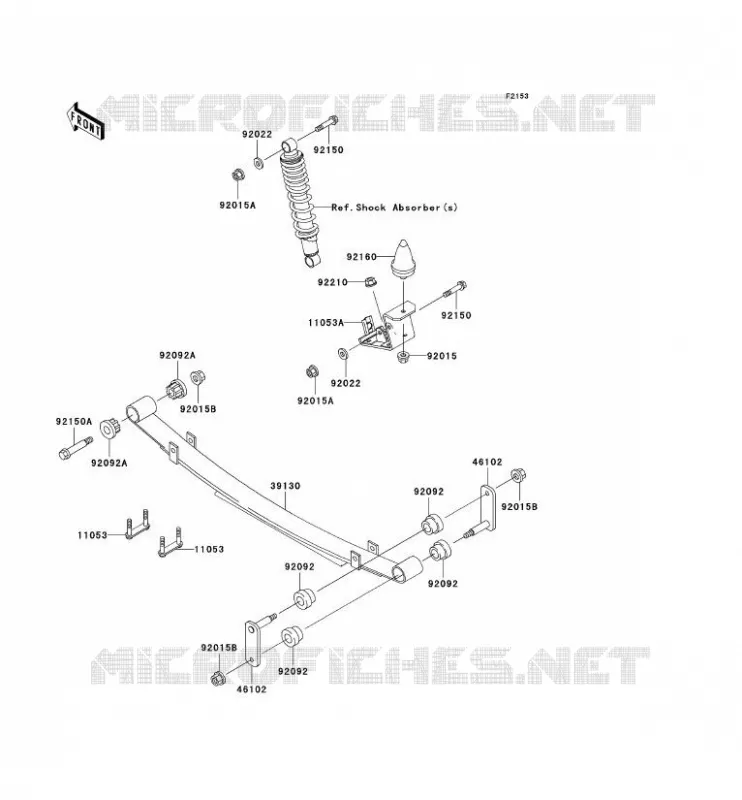SUSPENSION ARRI&Egrave;RE Kawasaki SSV 620 2005 MULE 3010 TRANS 4X4  KAF620-J1
