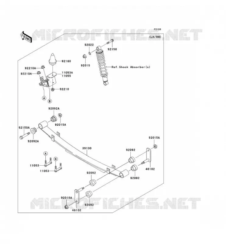 SUSPENSION ARRI&Egrave;RE Kawasaki SSV 620 2006 MULE 3010 TRANS 4X4  KAF620J6F